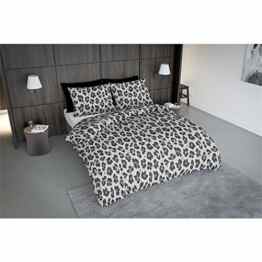 Nightlife – Bettwäsche / Bettbezüge Leopard Grau – 200×200 – Mit 2 Kissenbezüge 80×80