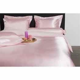 Nightlife – Bettwäsche / Bettbezüge Satin Uni Soft Pink – Rosa – 135×200 – Mit 1 Kissenbezug 80×80