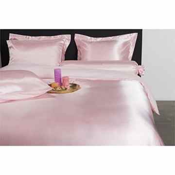 Nightlife – Bettwäsche / Bettbezüge Satin Uni Soft Pink – Rosa – 135×200 – Mit 1 Kissenbezug 80×80