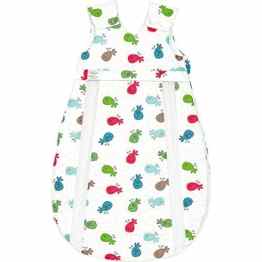 Odenwälder 1336-1309 Gr. 130cm Jersey-Schlafsack Prima Klima Vögelchen weiss-smaragd