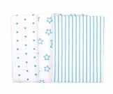 Odenwälder Baby Moltontücher 3er Pack Classic Aqua Sterne Blau