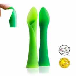 OlaSprout Baby Löffel (2er-Pack), flexible Esslernlöffel, Esslernbesteck, weiche flexible Baby Löffel PVC und BPA frei