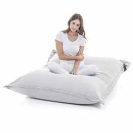 Original LAZY BAG Sitzsack XXL 400L Riesensitzsack aus Baumwolle 180x140cm (Hell-Grau)