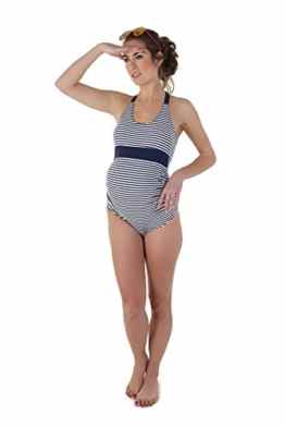 PETIT AMOUR Umstandsbademode ANYA Damen Umstandsbadeanzug B, C, D Körbchen blau weiss