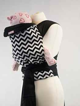 Palm and Pond Mei Tai Baby Carrier – Schwarz und Weiß Zickzack