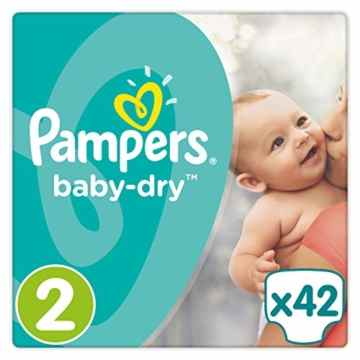 Pampers Baby-Dry Gr. 2,3-6kg, 42 Windeln, 4er Pack (4 x 42 Stück), 1 Packung = 1 Impfdosis