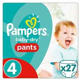 Pampers Baby-Dry Pants Größe 4, 8-14 kg, 27 Stück
