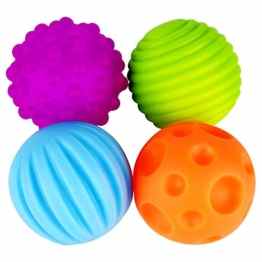 Peradix Baby Softbälle Lernspielzeug Weiche Kugel 4Pcs in 4 Farbe für Kinder und Baby ab 3 Jahre