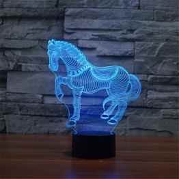 Pferdes 3D bunte Lichter LED Lampe Acryl Vision Stereoskopische 3D Touch Lampe Nacht Licht bunte Steigung Lampe