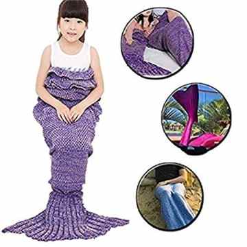 Pig Gestrickte Meerjungfrau Schwanz decke Handgemachte Strickmuster Häkeln Warm und Weich Fleece Mermaid Sofa Schlafsack für Kinder.