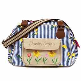 Pink Lining Blooming Gorgeous Blue Stripe and Yellow Rose Wickeltasche