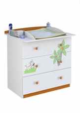 Polini Kids Baby Wickelkommode Basic Jungle weiß-orange mit Motive,1187-1