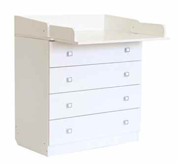 Polini Kids Baby Wickelkommode Simple 1580 weiß mit Wickelauflage