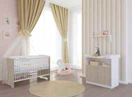 Polini Kids Kinderzimmer 3-tlg Kindebett mit Wickelkommode und Matratze