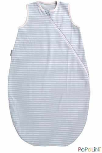 Popolini Sommer-Schlafsack hellblau-ecru Bio-Baumwolle (einlagig, ungefüttert)