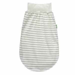 Popolini iobio Baumwolle Strampelsack, natur – sand gestreift