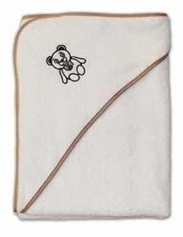 Premium MADE IN GERMANY Baby Badetuch mit Kapuze – das Baby Kapuzenhandtuch besteht aus 100% saugfähiger Baumwolle (Walkfrottier) – Babyhandtuch mit süßem Teddy Stickmotiv für Mädchen und Jungen