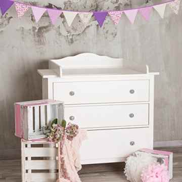 Puckdaddy Wickelaufsatz „Stern H“ für alle IKEA Hemnes Kommoden in weiß