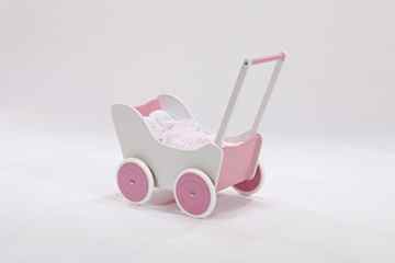 Puppenwagen Lauflernwagen rosa weiss