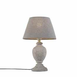 QAZQA Klassisch / Antik / Landhaus / Vintage / Rustikal / Schreibtischleuchte / Tischleuchte / Büroleuchte / Tischlampe / Lampe / Leuchte Pedro 5 grau Kunststoff / Stein / Beton / Rund LED geeignet E27 Max. 1 x 40 Watt