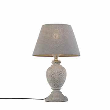 QAZQA Klassisch / Antik / Landhaus / Vintage / Rustikal / Schreibtischleuchte / Tischleuchte / Büroleuchte / Tischlampe / Lampe / Leuchte Pedro 5 grau Kunststoff / Stein / Beton / Rund LED geeignet E27 Max. 1 x 40 Watt