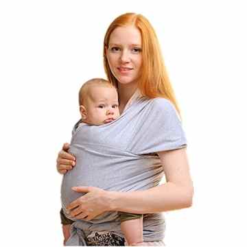 QUMAO Elastisches Babytragetuch und Wickeltuch aus Baumwolle Premium Baby-Bauchtrage für Kleinkinder Tragehilfe bis 20kg weich Tragehilfe baby wrap