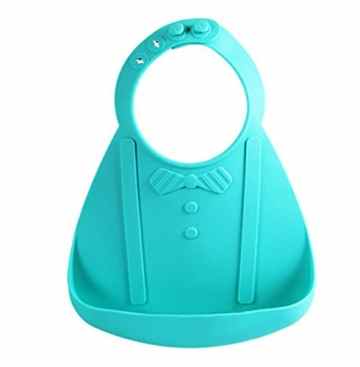 RayMoon Schmutzabweisendes Silikon Lätzchen für Babies und Kleinkinder Grün