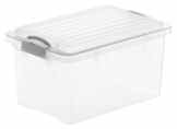Rotho Aufbewahrungs-Box COMPACT mit Deckel, Lagerbox transparent aus Kunststoff im DIN A5 Format, Inhalt 4,5 Liter, Plastikkiste ca. 27 x 18,5 x 15 cm