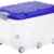 Rotho Aufbewahrungs-Kiste ROLLER 6 transparent mit Deckel in blau und 6 stabilen Rollen, Roll Box aus Kunststoff, Inhalt ca. 57 Liter, Plastik Box ca. 59,5 x 40 x 37 cm