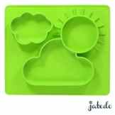 Rutschfester Babyteller und Platzmatte (35 x 30 cm, grün) | Silikon Tischset | rutschfeste Tischunterlage aus Silikon frei von BPA, PVC und Phtalaten