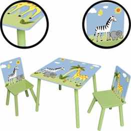 -SET- Sitzgruppe ZOO (Tisch & 2 Stühle) aus HOLZ (Mit abgerundeten Ecken)