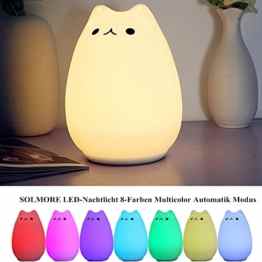 SOLMORE LED Nachtlicht mit 8 Beleuchtung Touch Schalter USB Nachtlichter Nachttischlampen Schlummerleuchten Stimmungslichter Weiche Silikon Lampe für Kinder Baby Tisch Zimmer Schlafzimmer