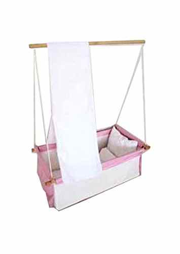 STODOMED Babyhängematte Hängenest Babywiege Babyschaukel Hängewiege Hängematte Wiege Babynest für Mädchen rosa pink