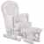 STODOMED Glider Stillstuhl Hocker in Weiß mit Schwingfunktion synchron verstellbare Lehne + Polster in Creme mit Baby-Bett Matratzenschutz 70×140 cm