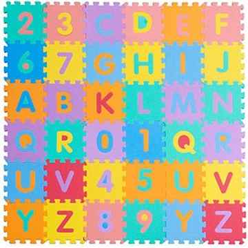 Saflyse 36tlg Kinder Buchstaben Zahlen Puzzlematte Spielmatte Spielteppich Schaumstoff Lernteppich