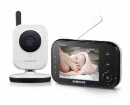 Samsung SEW-3036 Baby Monitoring System (8,9 cm (3,5 Zoll) LCD-Monitor, bis 4-Kamera, QVGA, CMOS-Sensor, Nachtsicht) weiß