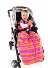 Schlummersack Baby Sommer Reiseschlafsack 1 Tog – Pink/Orange Stripes – erhältlich in verschiedenen Grössen: von Geburt bis 3 Jahre