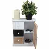 Schrank 29,5x36x12cm mit Tür und 3 Schubladen Schränkchen Kommode