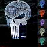 Schädel 3D optische LED Illusion Lampen, FZAI 7 Farbe blinkende Kunst Skulptur Lichter Schlafzimmer Schreibtisch Tisch Nacht Licht Awesome Geschenke