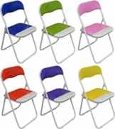 Set von 6 gepolsterte Klappstühle Blau, Grün, Rosa, Lila, Rot und Gelb – Ideal für, Büro, Schreibtisch, Poker, Ersatz-/ Zusatzsitz