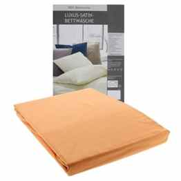 Silbermond, Luxus-Uni-Satin Bettwäsche, 135 x 200 cm + 1 x 80×80 cm, Sommer und Winter, Orange, 100% Baumwolle mercerisiert,