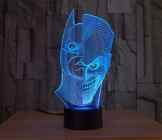 SmartEra® Two Face Man Joker und Batman 3D Abstrakt Visuelle 7 Arten von Farben ändern Touch Tasten USB Schreibtischlampe