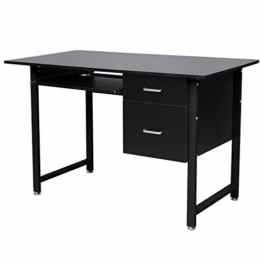 Songmics Computertisch PC Tisch mit Schubladen 120 x 60 x 76 cm schwarz LCD303B