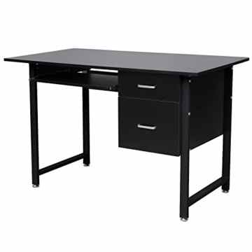 Songmics Computertisch PC Tisch mit Schubladen 120 x 60 x 76 cm schwarz LCD303B