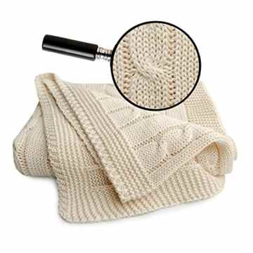 Sonnenstrick Babydecke / Kuscheldecke / Strickdecke 100 % Bio Baumwolle kba made in Germany mit Zopfmuster