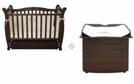 Sparset Babyzimmer „London“ , Art.-Nr.:15.03;22.03, Sparset: Babybett aus Buche MASSIVHOLZ, 120×60 inkl. Lattenrost & breite Wickelkommode mit Wickelaufsatz (ohne Textilien)