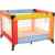 Spielstall Laufstall Reisebett mit Matratze (Design: Bunt) + 4 Greiffringe