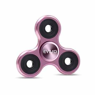 Spinner Fidget Spielzeug für die Hand,EVIISO Spielzeug aus Aluminiumlegierung Tri Spinner Hand spielzeug Finger spinner für Kinder und Erwachsene Spielzeug Geschenke (Rosen Gold)