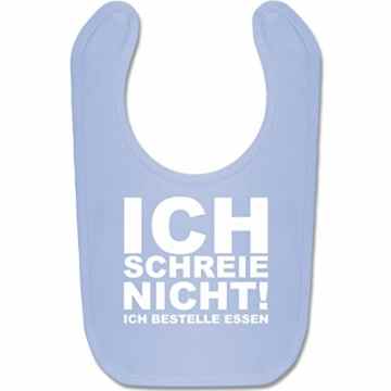 Sprüche Baby – Ich schreie nicht, ich bestelle Essen! – Süßes Baby Lätzchen als Accessoire für Jungs und Mädchen