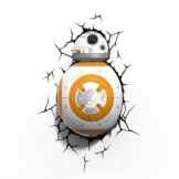 Star Wars BB-8 Wandlampe 3D Light FX LED Kinderlampe -Nachtlicht für kinder mit automatische Abschaltung und wandaufkleber